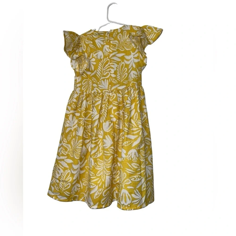 Mayoral Yellow and White Metallic thread Floral Kids Dress Sz 8 NWT - Picture 3 of 3